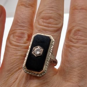 Estate 18K get gold ring